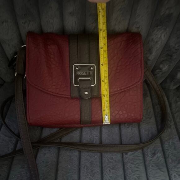 Red and Brown Rosetta Leather Crossbody Bag - Picture 4 of 12